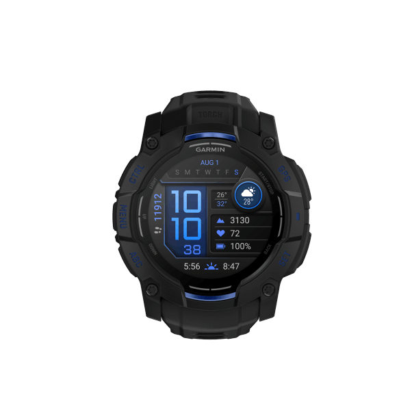 Instinct 3 - 50mm, AMOLED, Black, Charcoal silicone band