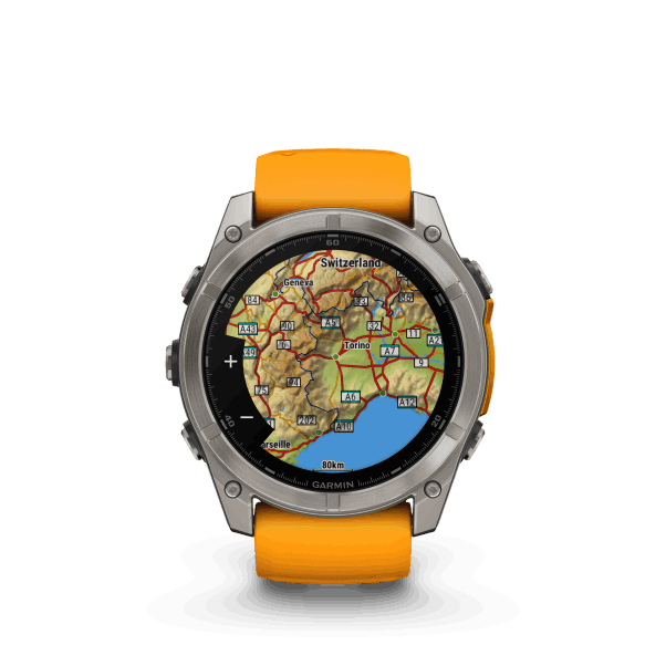 fenix 8 - 51mm, AMOLED, Sapphire, Titanium, Spark Orange/Graphite band