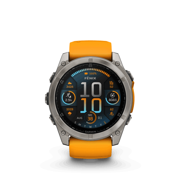fenix 8 - 51mm, AMOLED, Sapphire, Titanium, Spark Orange/Graphite band