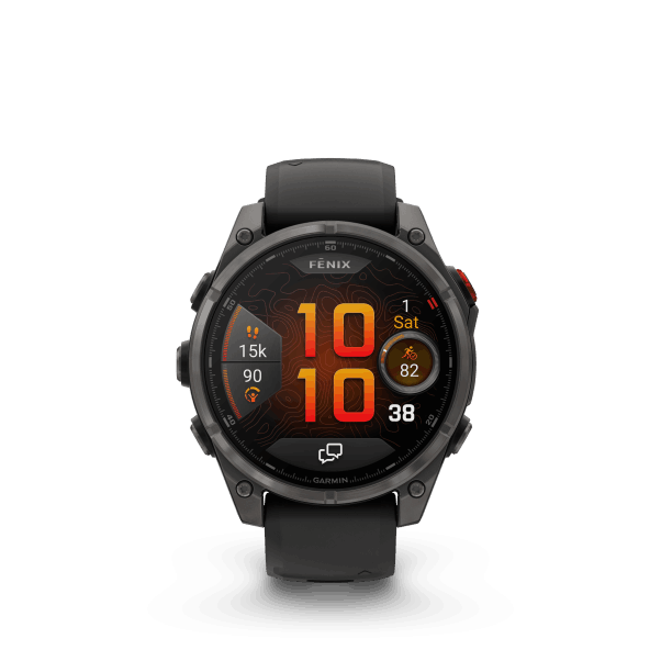fenix 8 Pro - 47mm, AMOLED, Sapphire, Carbon Gray DLC Titanium, Black/Pebble Gray band