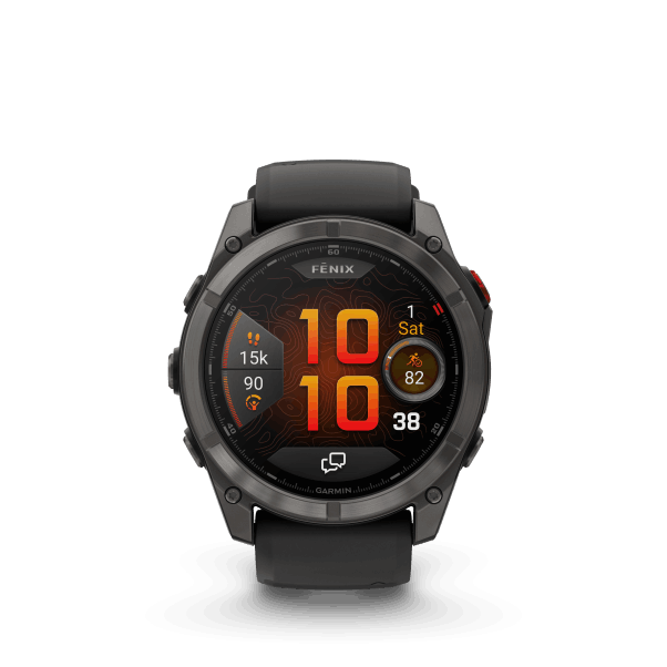 fenix 8 Pro - 51mm, AMOLED, Sapphire, Carbon Gray DLC Titanium, Black/Pebble Gray band