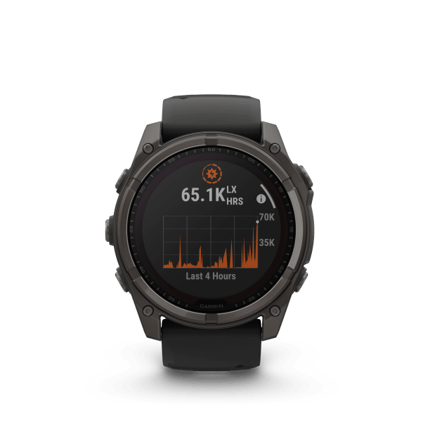 fenix 8 - 51mm, Sapphire Solar, Carbon Gray DLC Titanium, Black/Pebble Gray band