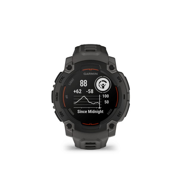 Instinct E - 45mm, Black, Charcoal silicone band