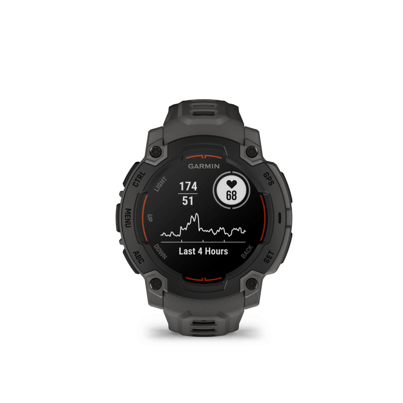 Instinct E - 45mm, Black, Charcoal silicone band