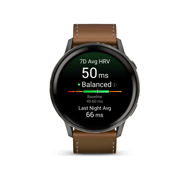 VENU 4 - 45mm, Black/ Slate + Leather